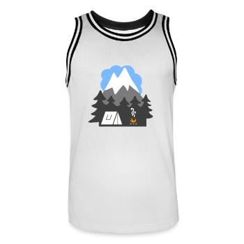 NATURE TENTES MONTAGNE HEAVEN - Maillot de basket Homme - blanc/noir - Devant - AI Model Male 185 dark (185cm)