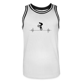 Herzschlag BMX - Männer Basketball-Trikot - Weiß/Schwarz - Vorne - AI Model Male 185 dark (185cm)
