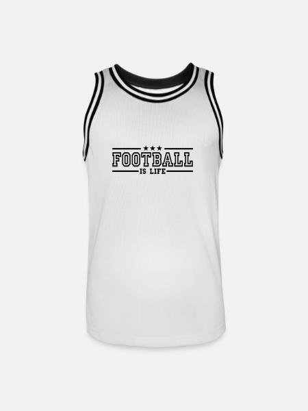football is life deluxe - Mannen basketbal shirt - wit/zwart