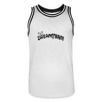 Équipe de rêve - Maillot de basket Homme - blanc/noir - Devant - AI Model Male 185 dark (185cm)