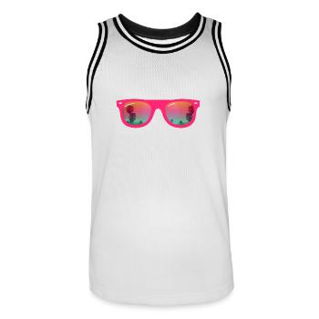Lunettes de soleil d'été - Maillot de basket Homme - blanc/noir - Devant - AI Model Male 185 dark (185cm)