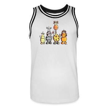 Africa Team - Men's Basketball Jersey - white/black - Front - AI Model Male 185 dark (185cm)