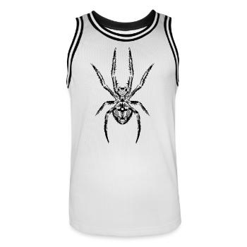 Le pouvoir de l’araignée : le symbole de la force et du mystère - Maillot de basket Homme - blanc/noir - Devant - AI Model Male 185 dark (185cm)