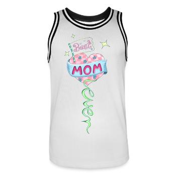 La meilleure maman de tous les temps! - Maillot de basket Homme - blanc/noir - Devant - AI Model Male 185 dark (185cm)