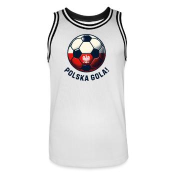 Football polonais - Maillot de basket Homme - blanc/noir - Devant - AI Model Male 185 dark (185cm)