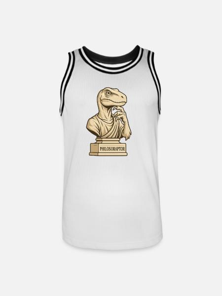 Philosoraptor - Männer Basketball-Trikot - Weiß/Schwarz