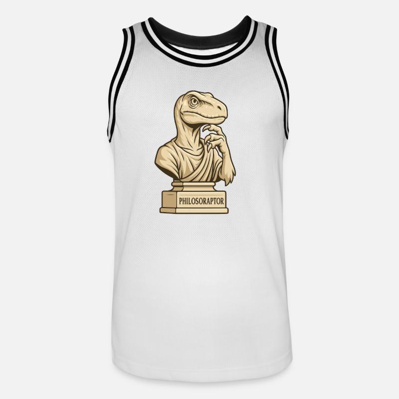 Philosoraptor - Männer Basketball-Trikot - Weiß/Schwarz