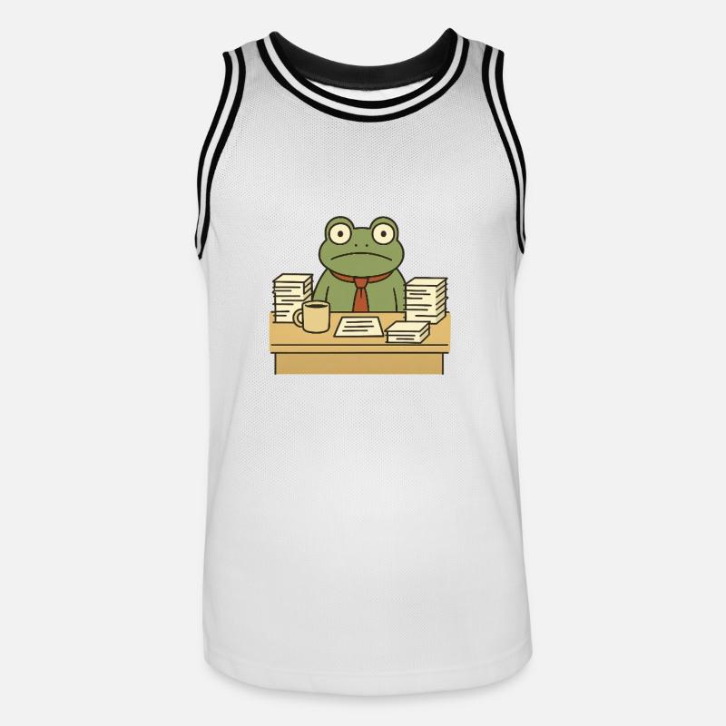 Grenouille d’affaires - Maillot de basket Homme - blanc/noir