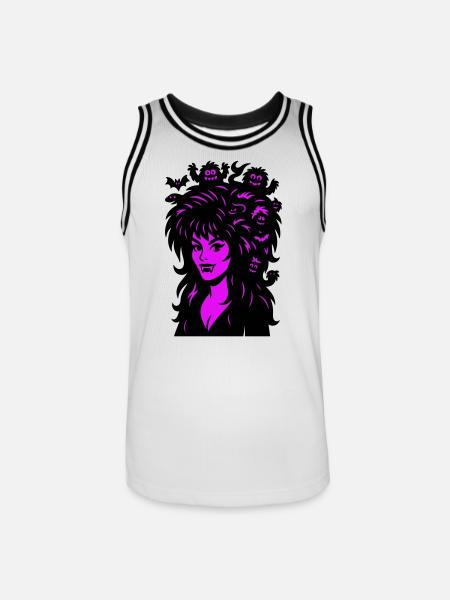 Vampire lady with superhair! - Men's Basketball Jersey - white/black