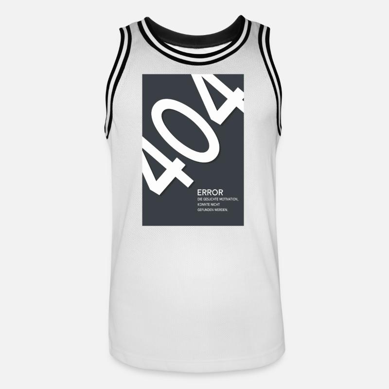 Error 404 Motivation Not Found - Männer Basketball-Trikot - Weiß/Schwarz