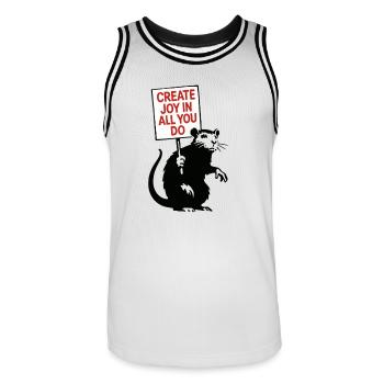 Freude in allem was du tust - Männer Basketball-Trikot - Weiß/Schwarz - Vorne - AI Model Male 185 dark (185cm)