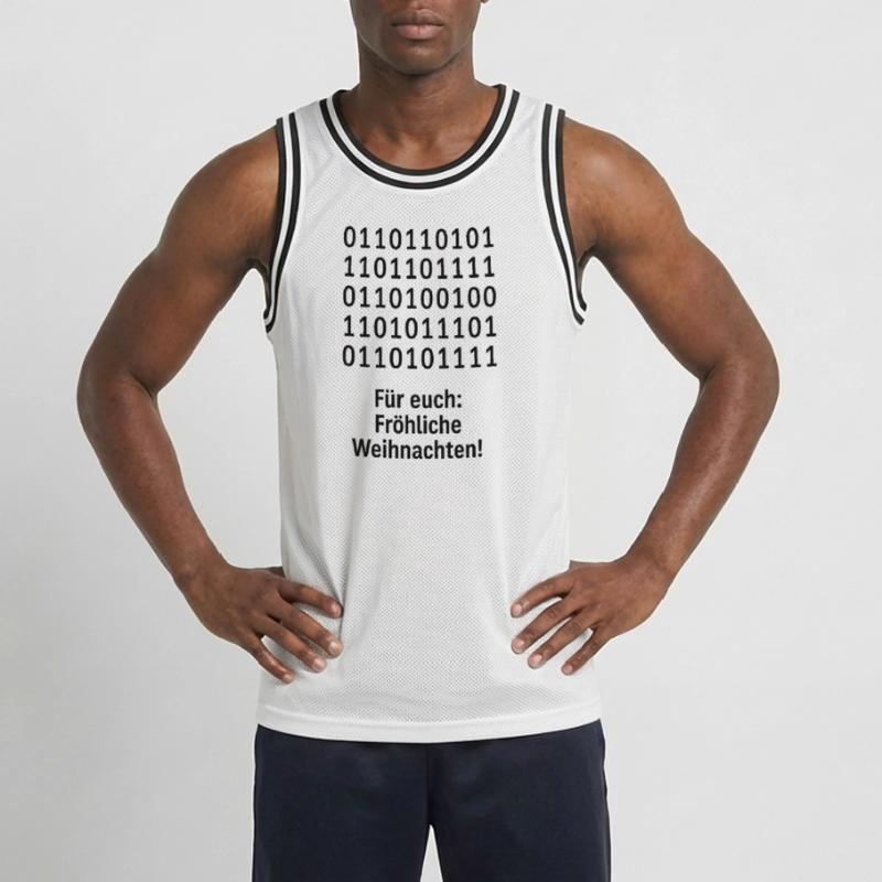 Christmas Code Binary Pattern Men's Basketball Jersey