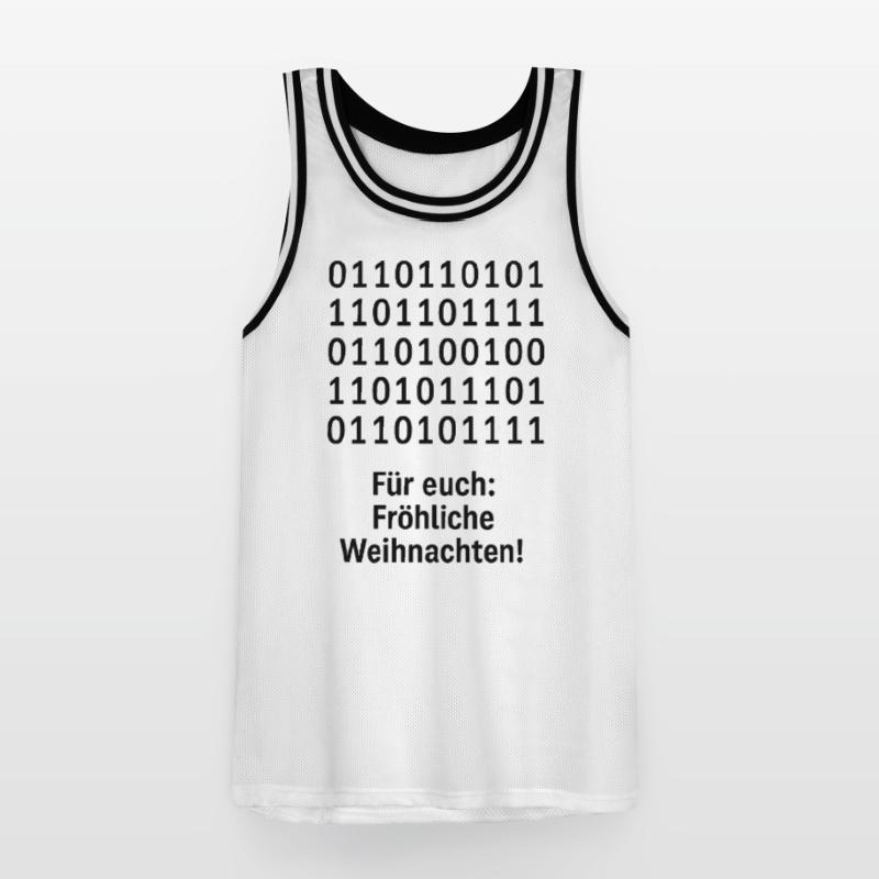 Christmas Code Binary Pattern Men's Basketball Jersey