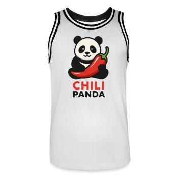 Chile Panda Illustration - Men's Basketball Jersey - white/black - Front - AI Model Male 185 dark (185cm)