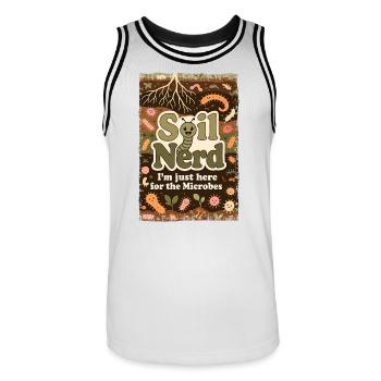 Bio Bärtner Selbstversorger Ökologischer Bauer Gar - Männer Basketball-Trikot - Weiß/Schwarz - Vorne - AI Model Male 185 dark (185cm)
