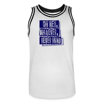 nevermind - Men's Basketball Jersey - white/black - Front - AI Model Male 185 dark (185cm)