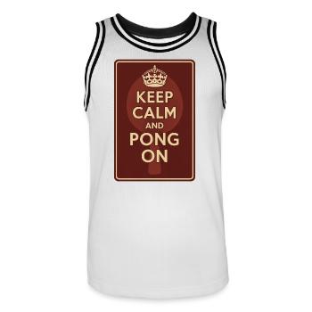 Keep Calm and Pong On / Ping - Maillot de basket Homme - blanc/noir - Devant - AI Model Male 185 dark (185cm)