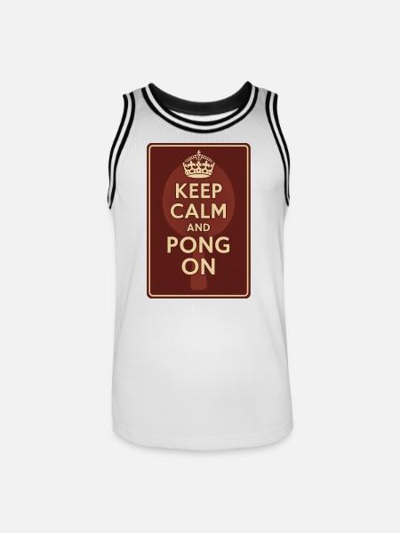 Keep Calm and Pong On / Ping - Men's Basketball Jersey - white/black