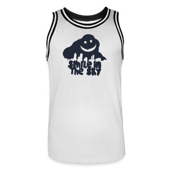 Smile in the sky - Men's Basketball Jersey - white/black - Front - AI Model Male 185 dark (185cm)