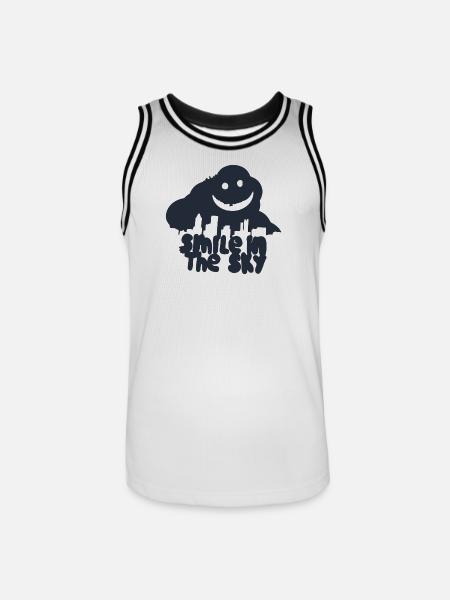Smile in the sky - Männer Basketball-Trikot - Weiß/Schwarz
