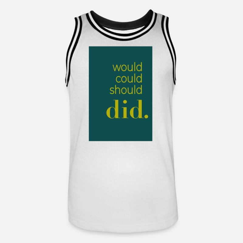 Did should could would Poster Design - Männer Basketball-Trikot - Weiß/Schwarz
