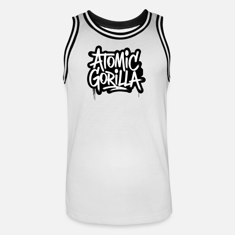 Atomic Gorilla - Men's Basketball Jersey - white/black