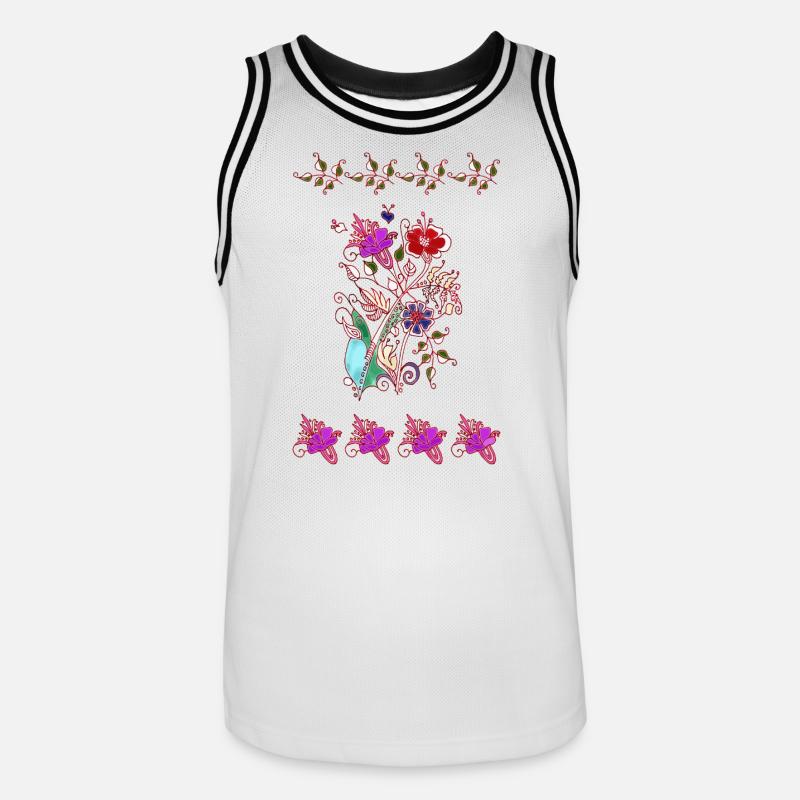 Fiori - Maglia da basket per uomo - bianco/nero