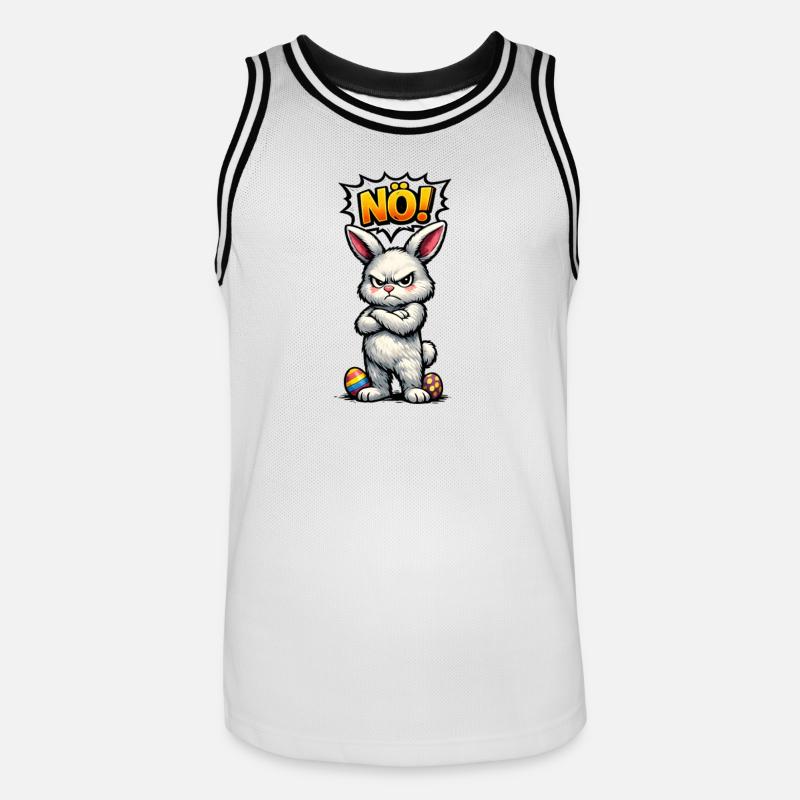 Lower Austrian Bunny Comic Easter Gift - Men's Basketball Jersey - white/black