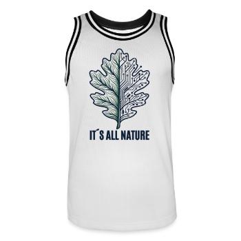 Alles ist Natur - Männer Basketball-Trikot - Weiß/Schwarz - Vorne - AI Model Male 185 dark (185cm)