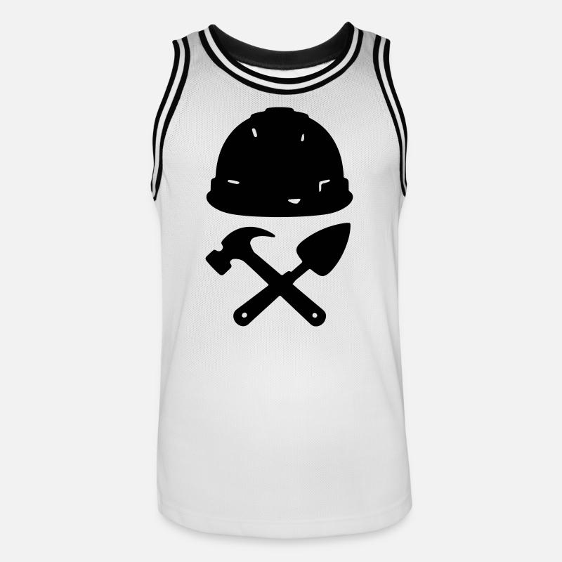 T-shirt Construction - Builder Tools Helmet - Maillot de basket Homme - blanc/noir