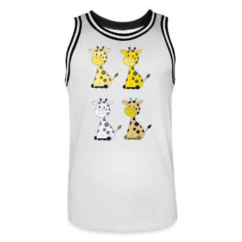 Giraffenquartett Bunt - Männer Basketball-Trikot - Weiß/Schwarz - Vorne - AI Model Male 185 dark (185cm)