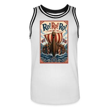 Nous ramons pour la Norvège et nous gagnons - Maillot de basket Homme - blanc/noir - Devant - AI Model Male 185 dark (185cm)
