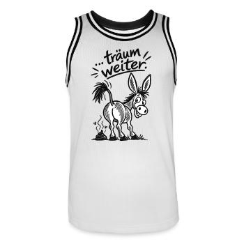 Goldesel Cartoon - Männer Basketball-Trikot - Weiß/Schwarz - Vorne - AI Model Male 185 dark (185cm)