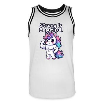 Fort est une licorne belle - Maillot de basket Homme - blanc/noir - Devant - AI Model Male 185 dark (185cm)