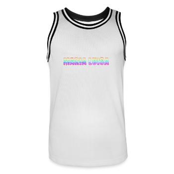 maria luisa rs regenbogen - Männer Basketball-Trikot - Weiß/Schwarz - Vorne - AI Model Male 185 dark (185cm)