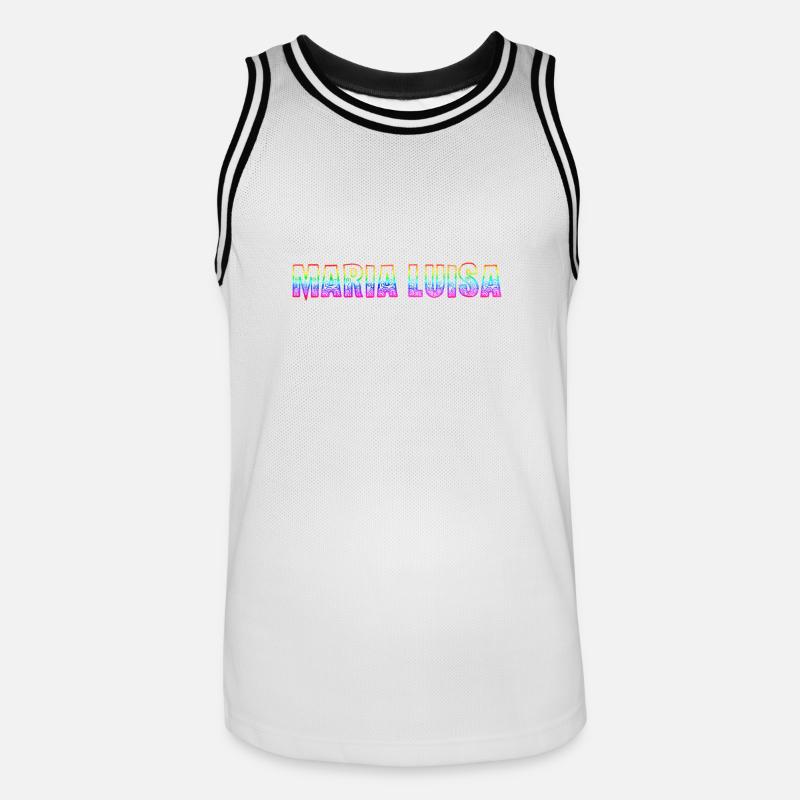 maria luisa rs regenbogen - Männer Basketball-Trikot - Weiß/Schwarz