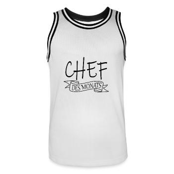 Chef Sprüche Vorgesetzter Büro Teamleiter Firma - Männer Basketball-Trikot - Weiß/Schwarz - Vorne - AI Model Male 185 dark (185cm)