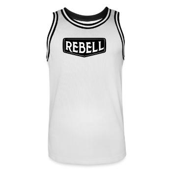 rebel dieb rowdy rebell bandit hustler gang crime - Men's Basketball Jersey - white/black - Front - AI Model Male 185 dark (185cm)