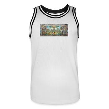 Zukunftsbaum der Natur - Männer Basketball-Trikot - Weiß/Schwarz - Vorne - AI Model Male 185 dark (185cm)
