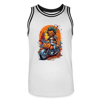 Halloween Pumpkin Monster - Men's Basketball Jersey - white/black - Front - AI Model Male 185 dark (185cm)