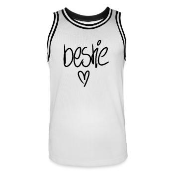 Bestie Freundschaft - Männer Basketball-Trikot - Weiß/Schwarz - Vorne - AI Model Male 185 dark (185cm)
