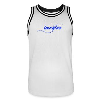 Imagine there is Peace and Love, Schrift - Men's Basketball Jersey - white/black - Front - AI Model Male 185 dark (185cm)