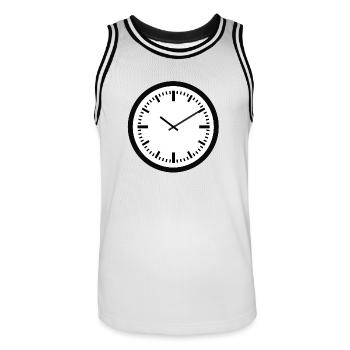 clock time clock time hourglass hourglass76 - Men's Basketball Jersey - white/black - Front - AI Model Male 185 dark (185cm)
