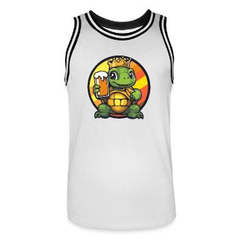 Bande dessinée de bière tortue - Maillot de basket Homme - blanc/noir - Devant - AI Model Male 185 dark (185cm)