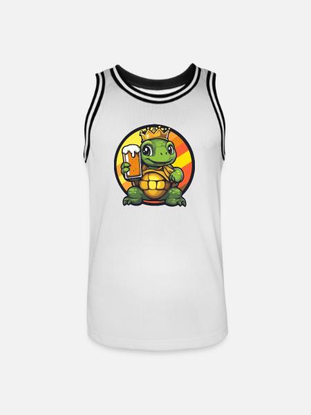 Turtle Beer Comic - Men's Basketball Jersey - white/black