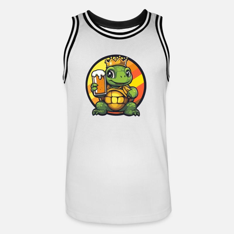 Schildkröte Bier Comic - Männer Basketball-Trikot - Weiß/Schwarz