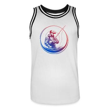 Fishing Silhouette Colorful - Men's Basketball Jersey - white/black - Front - AI Model Male 185 dark (185cm)