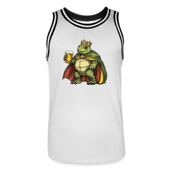 Bière Tortue Drôle - Maillot de basket Homme - blanc/noir - Devant - AI Model Male 185 dark (185cm)