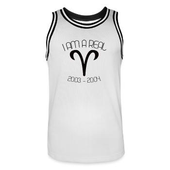 WIDDER STERNZEICHEN - Männer Basketball-Trikot - Weiß/Schwarz - Vorne - AI Model Male 185 dark (185cm)