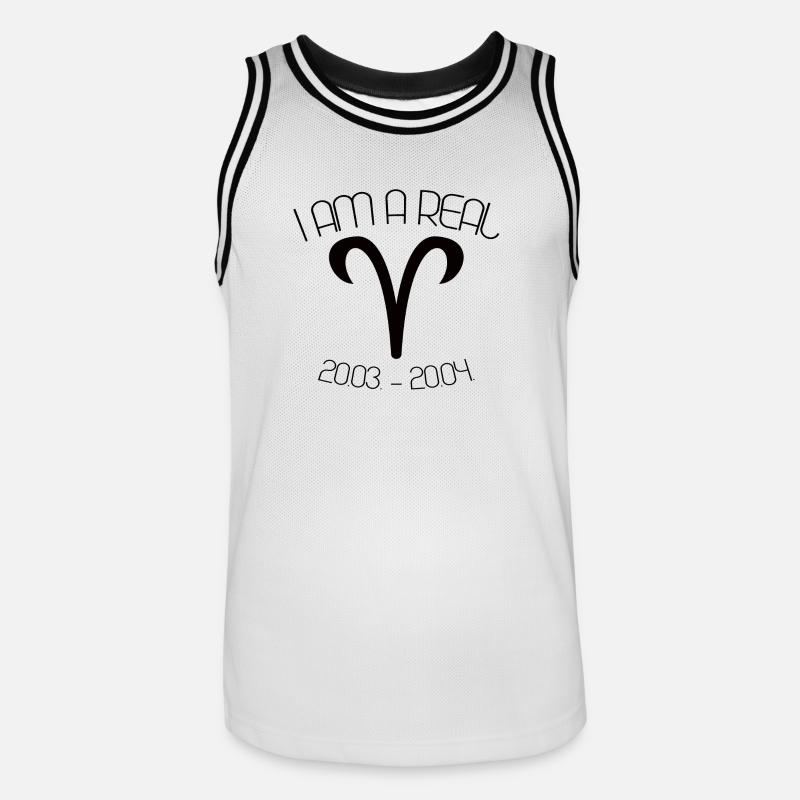 WIDDER STERNZEICHEN - Männer Basketball-Trikot - Weiß/Schwarz
